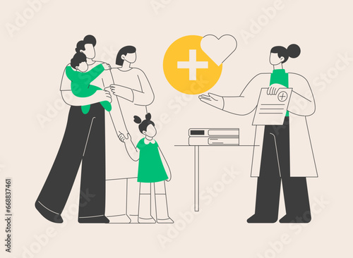 Family doctor abstract concept vector illustration.