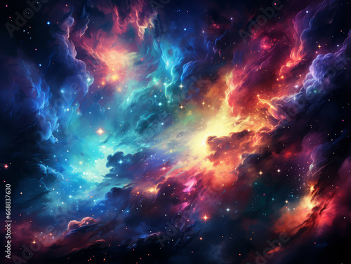 Colorful space galaxy cloud. Colorful space galaxy cloud. Generative Ai