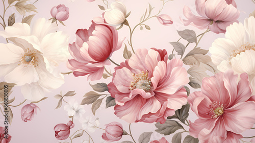 Pink flower PPT background poster wallpaper web page © jiejie