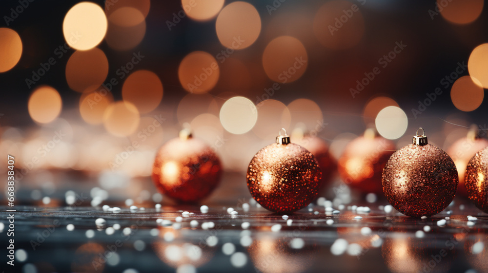 Fototapeta premium christmas decoration with on the blur background 