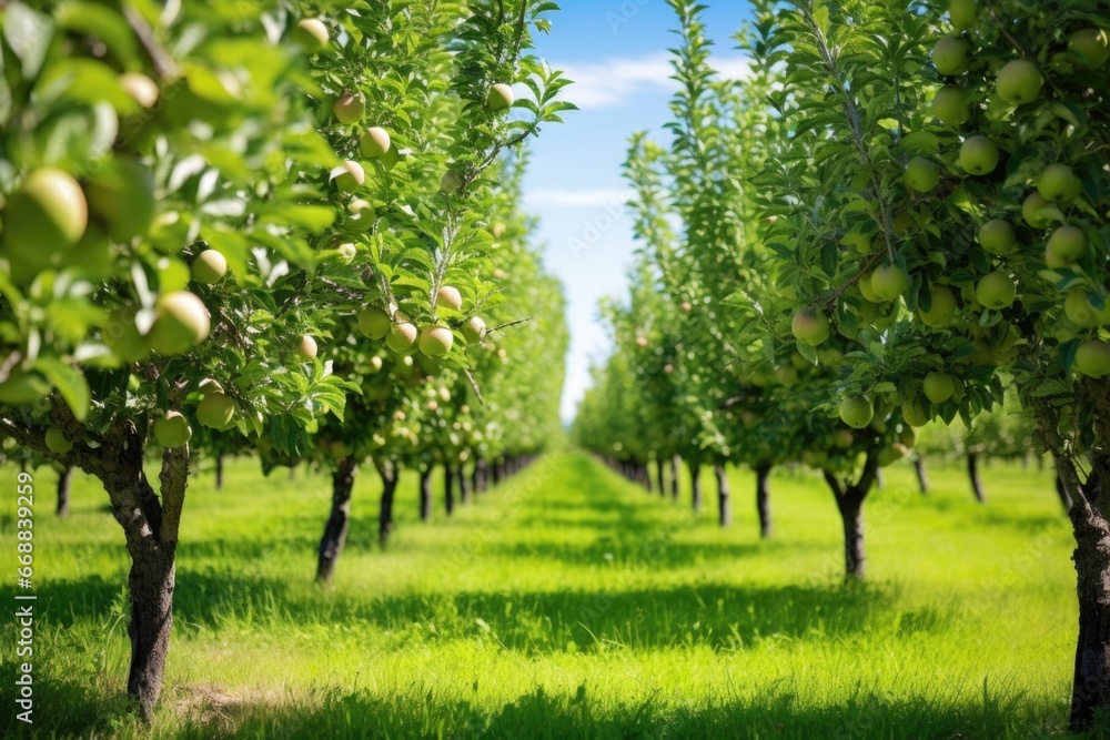 a healthy orchard of apple trees a healthy orchard of apple trees