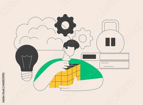 Mind fitness abstract concept vector illustration.