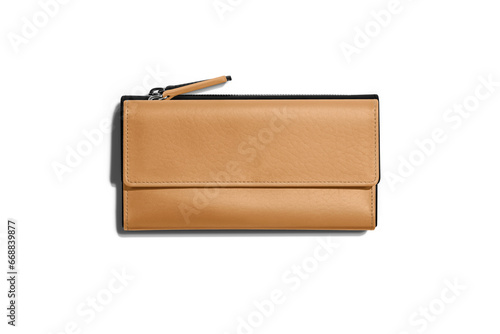 Close up view isolated of leather wallet.
