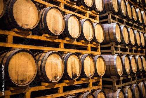 beer barrels ready for shipping at a warehouse