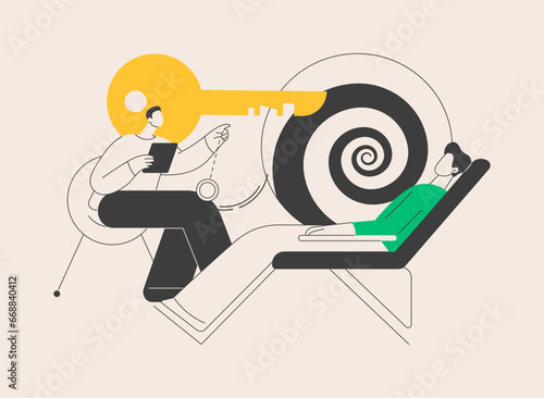 Hypnosis practice abstract concept vector illustration.