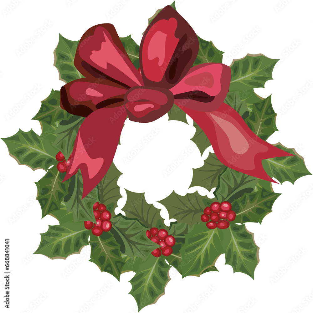 Naklejka premium Christmas wreath for decoration.