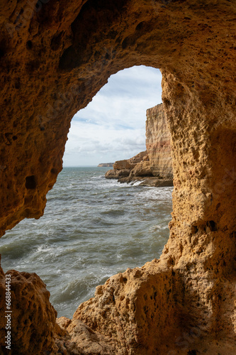 Rocky Caves on the Coast of Portugal