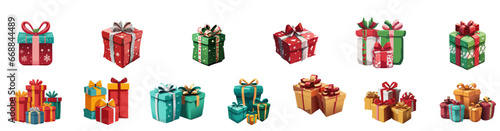 Festive Vector Illustrations of Christmas Gifts