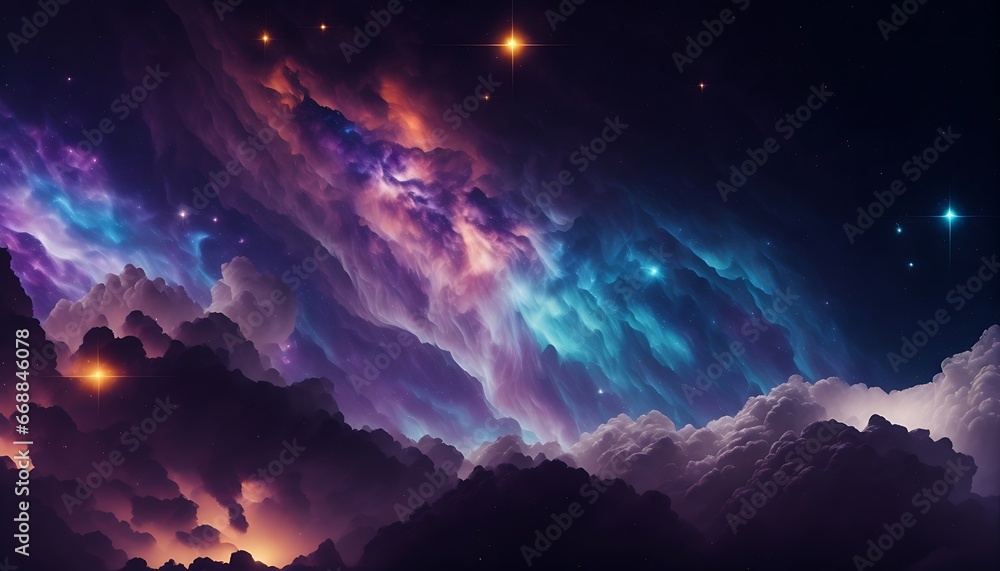 The mesmerizing beauty of a colorful space galaxy cloud nebula against the backdrop of a starry night cosmos for a captivating astronomy background The mesmerizing beauty of a colorful space galaxy cloud nebula against the backdrop of a starry night cosmos for a captivating astronomy background