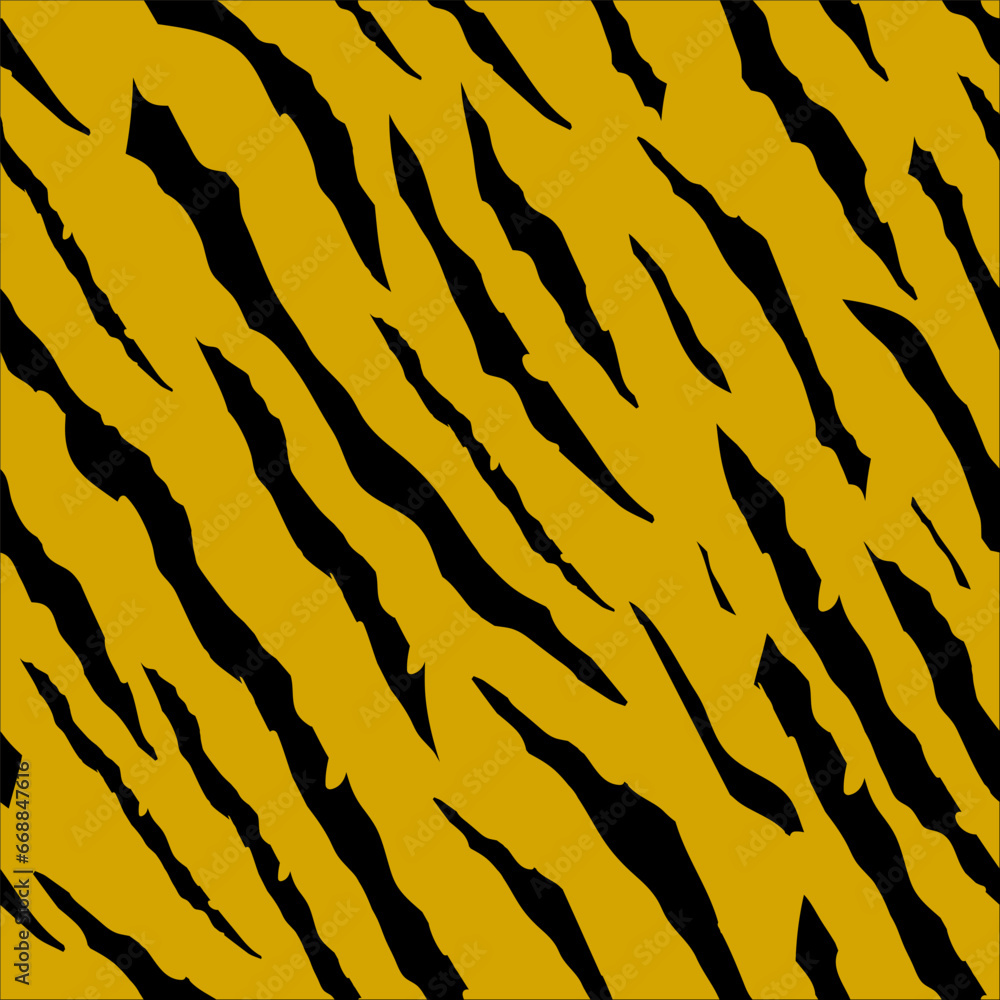 Jungle Animal Texture. Brown Cute Tiger. Line Seamless Background. Tropical Abstract Skin. Nature Cool Giraffe Brown Animal Paint. Black Stripe Print. Orange Vector Texture. Endless Grunge Pattern.