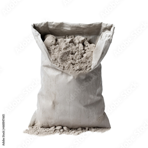 open bag of cement, png file of isolated cutout object on transparent background