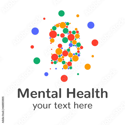 Mental health isolated on white background for psyhology, medical, game. Vector Illustration 10 eps