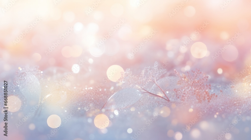 Dreamy Christmas Background with Drifting Snowflakes and Soft Colors Dreamy Christmas Background with Drifting Snowflakes and Soft Colors