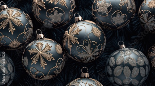 Doodle Ornaments - Christmas Decorations in Line Drawing Style © Sandris_ua