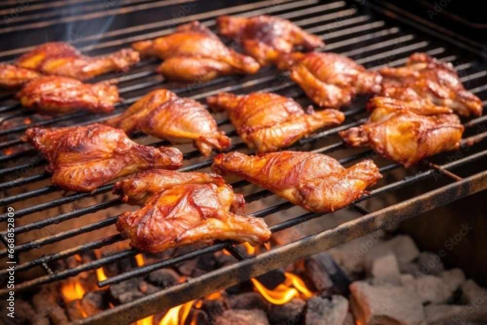 spicy chicken wings on a bbq grill