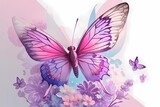Beautiful butterfly on white background. Vector illustration for your design.