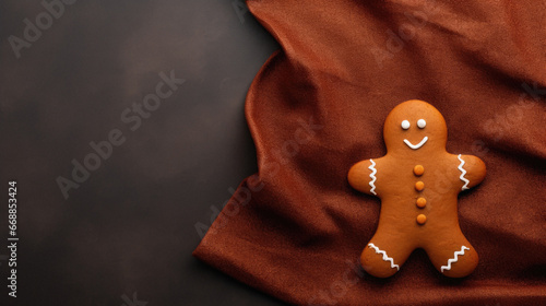 Gingerbread man with icing.