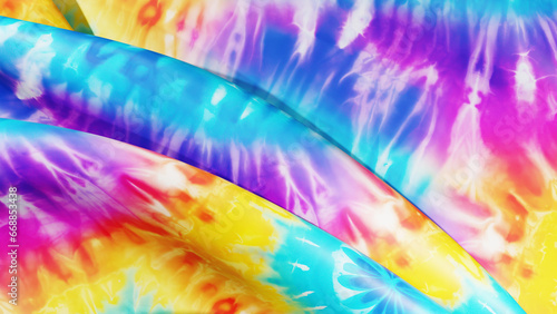 Groovy Throwback: Retro Tie-Dye Textured Cloth with Bohemian Flair © raulince