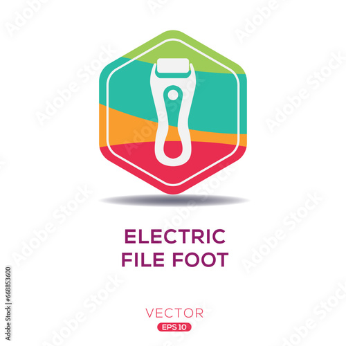 Creative (Electric file foot) Icon ,Vector sign.