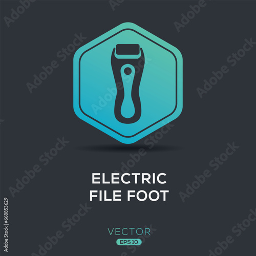 Creative (Electric file foot) Icon ,Vector sign.