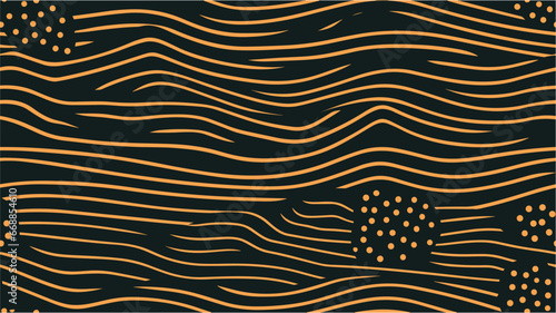 Astract background with pasta, macaroni or spaghetti. Waves on a striped surface. Striped background, vector. Seamless pattern. Long horizontal banner.