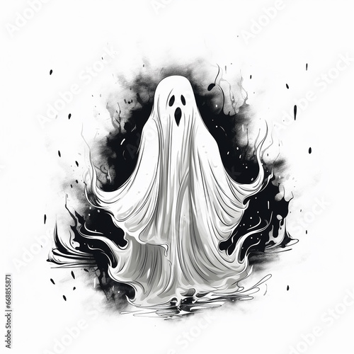 Flat Halloween Ghosts Simple Spooky Appeal photo