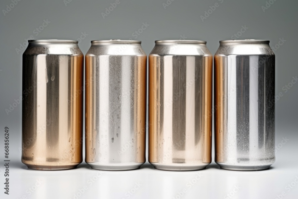 neutral-colored beer cans positioned nicely against a plain background neutral-colored beer cans positioned nicely against a plain background