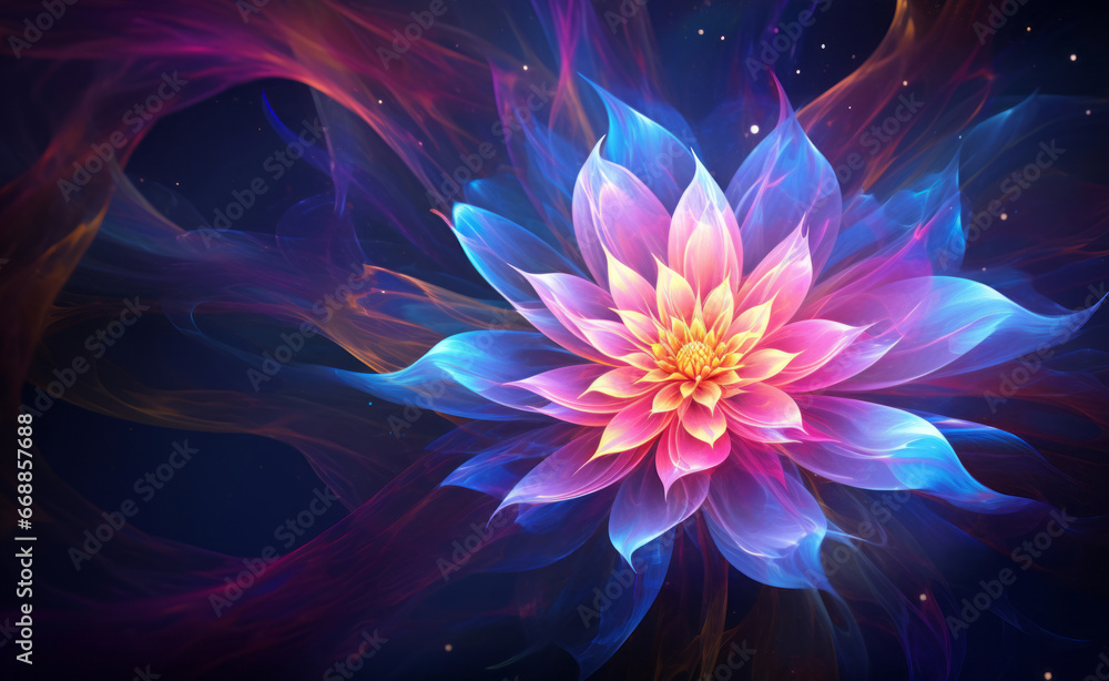 Abstract neon magical flower background Abstract neon magical flower background