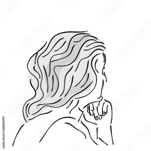 Hand drawn line art of Unhealthy elderly woman take off glasses massage eyes suffering from strong migraine or headache, unwell sick senior female grandmother struggle with blurry vision or dizziness