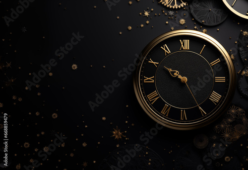 A black and gold Happy New Year background