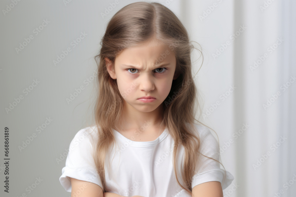 girl gets angry at home while doing her homework. Children and school, children's education, childhood disorders