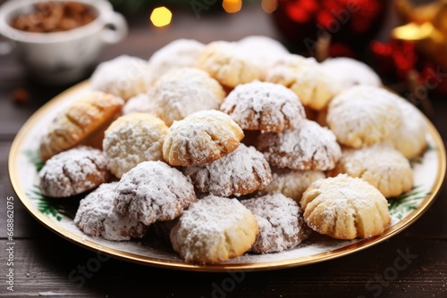 a plate of freshly baked christmas cookies