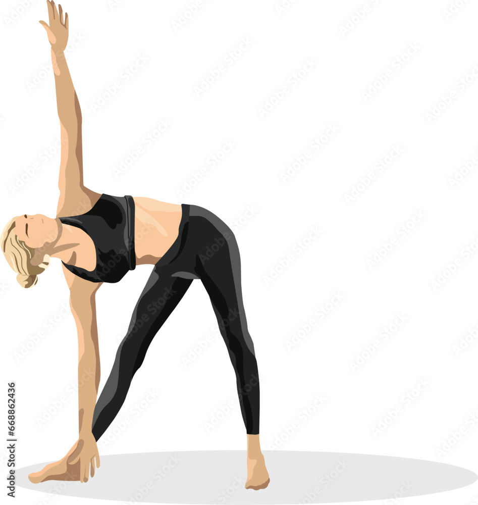 Asian young woman exercises yoga isolated on white background. Asian young woman exercises yoga isolated on white background.