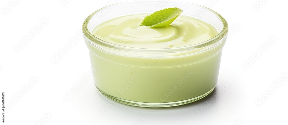 pandan custard on white background pandan custard on white background