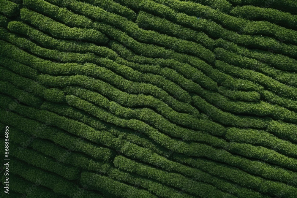 Tea field plantation background. photo shot from a drone to fields with tea Tea field plantation background. photo shot from a drone to fields with tea