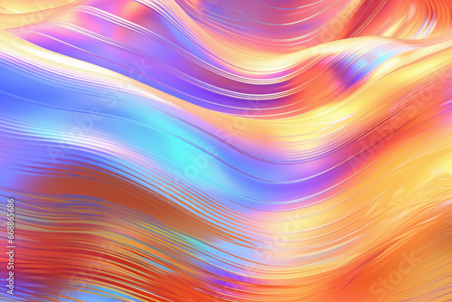 Wallpaper Mural Abstract holographic background with waves of gold, orange and blue color. Divine energy illustration. Torontodigital.ca