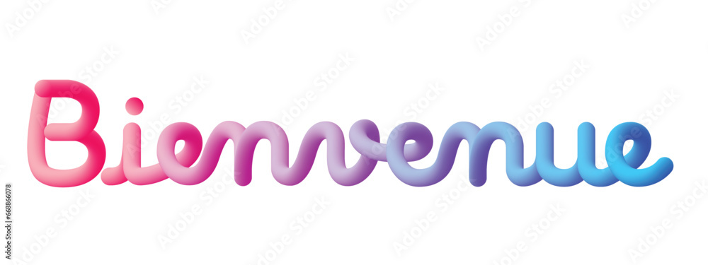 Bienvenue text writing, French language for Welcome. Fluid design and colorful. Bienvenue text writing, French language for Welcome. Fluid design and colorful.