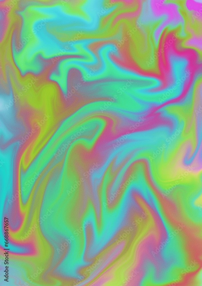 Abstract liquid background, holographic surface, reflection, spectrum.