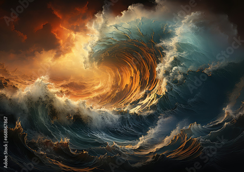 Fury Unleashed: A Brutal Sea Storm, Capturing the Raw Power and Relentless Surge of Nature's Oceanic Wrath, Crafted by Generative AI