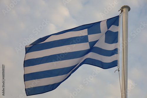 flag of Greece waving against sky