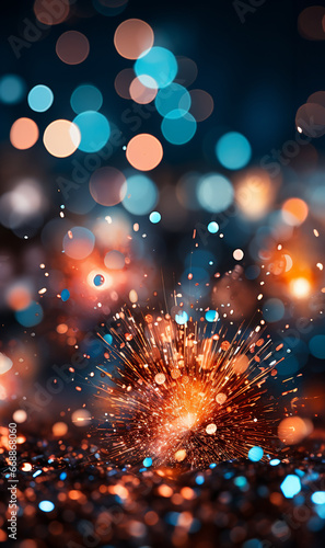 Colorful sparkle bokeh background. Sweet View Abstract Background various colored Bokeh Lights Glitter Sparkle Dust Illustration fireworks,festive concept