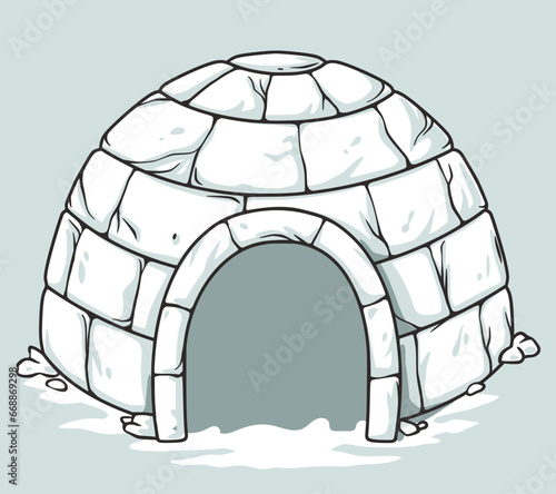 Snow igloo, seasonal build or winter ice shelter during for sleeping