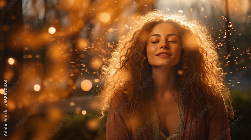 portrait of a woman surrounded by light