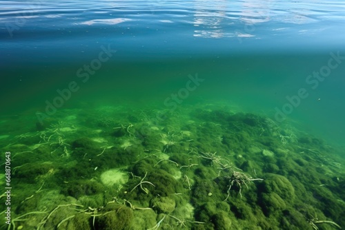 thick  green  and lifeless seawater