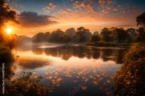 sunrise over the river