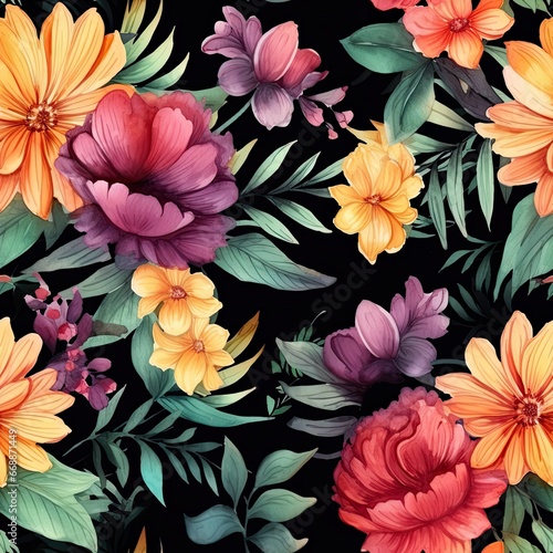 Kolorowe kwiaty nocą