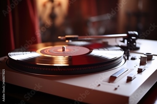 a turntable playing soft music, no people