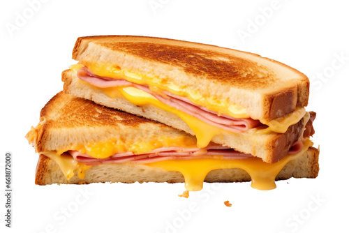 Grilled Bologna and Cheese Delight on transparent background. photo