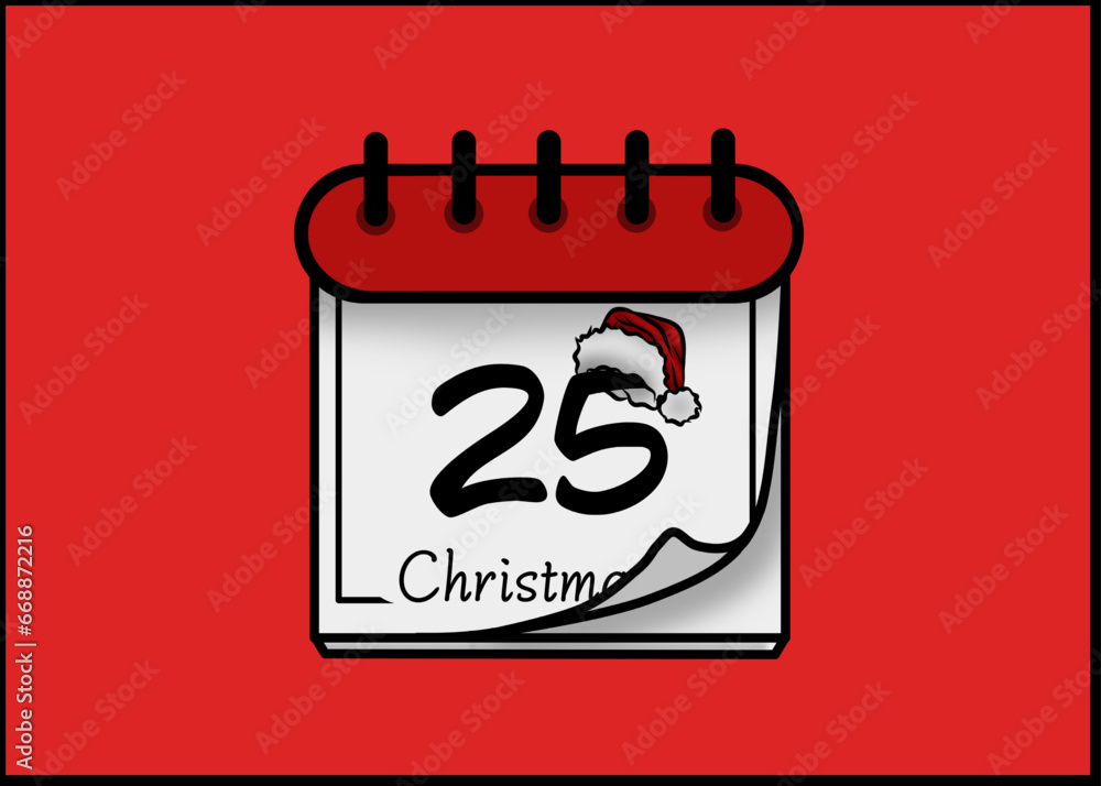 Calendar dated December 25th, the time when Christmas is celebrated· Calendar dated December 25th, the time when Christmas is celebrated·