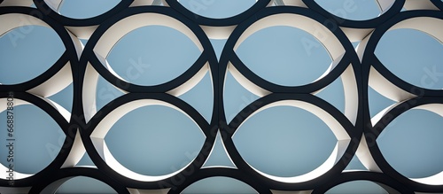 Contemporary design for building decor with circular motifs